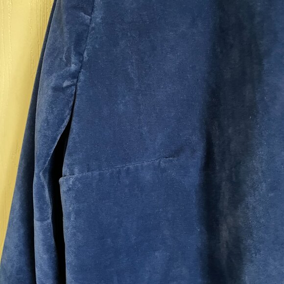 Vintage Cobalt Blue Velvet Lightweight Jacket Large - Picture 5 of 8